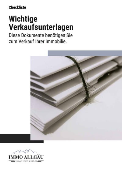 Cover für Wichtige Unterlagen für den Verkauf der Immobilie
