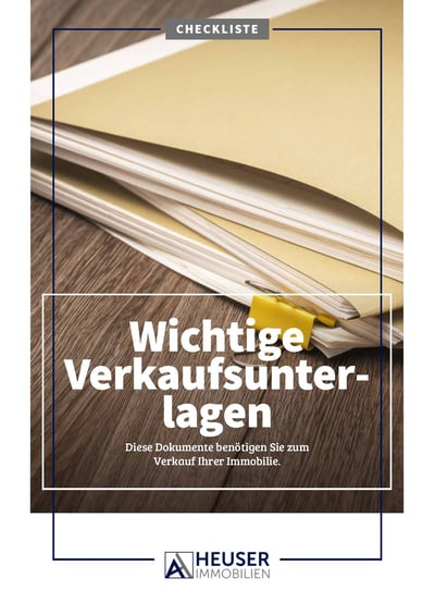 Cover für Wichtige Unterlagen für den Verkauf der Immobilie