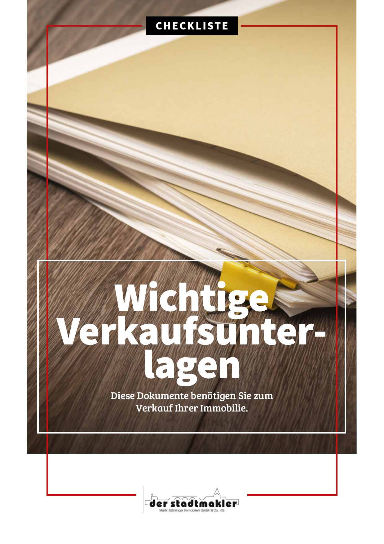 Unterlagen für den Verkauf